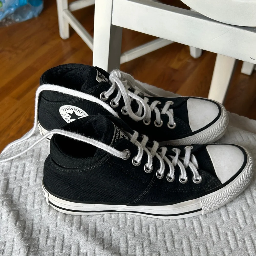 Converse Black and White High Top Sneakers - Picture 5 of 6